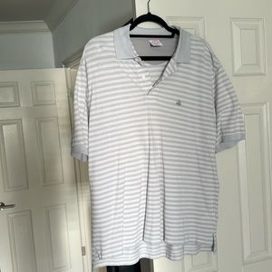 M Brooks Brothers Polo Shirt Collared in Grey Stripes
